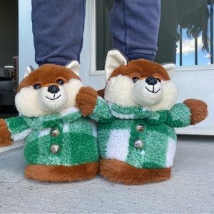Fox Christmas slippers